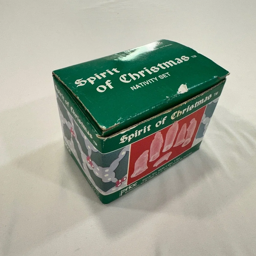 Albert E. Price Spirit of Christmas Nativity Set 6-Piece Frosted Glass | Vintage